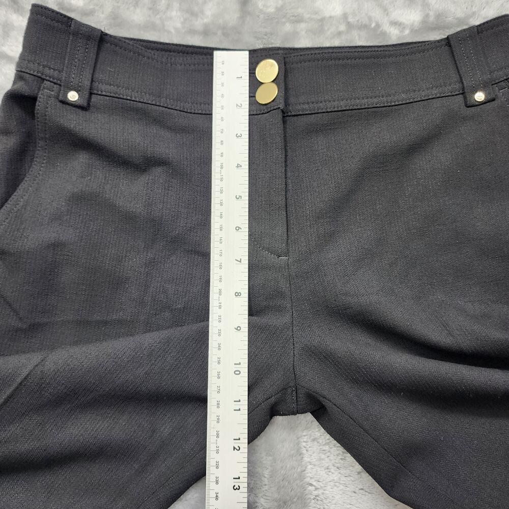 Club Monaco Pants Womens 8 Black Petrah Cropped Split Hem Stretch Preppy Office - Picture 10 of 13